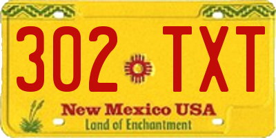 NM license plate 302TXT