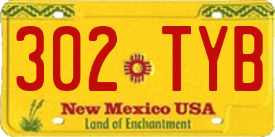 NM license plate 302TYB