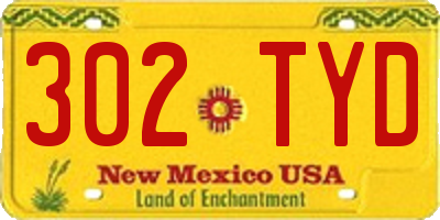 NM license plate 302TYD