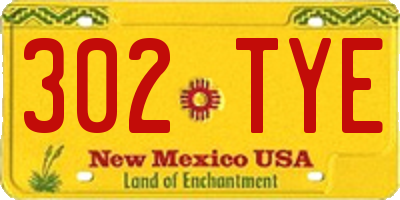 NM license plate 302TYE