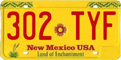 NM license plate 302TYF