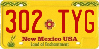 NM license plate 302TYG