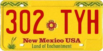 NM license plate 302TYH