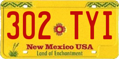 NM license plate 302TYI