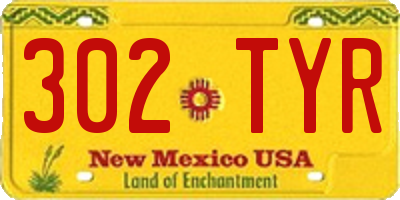 NM license plate 302TYR