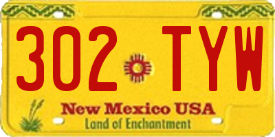 NM license plate 302TYW