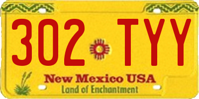 NM license plate 302TYY