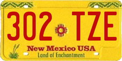 NM license plate 302TZE