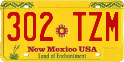 NM license plate 302TZM