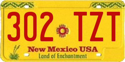 NM license plate 302TZT