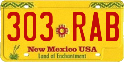 NM license plate 303RAB