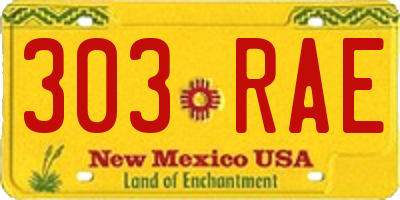 NM license plate 303RAE