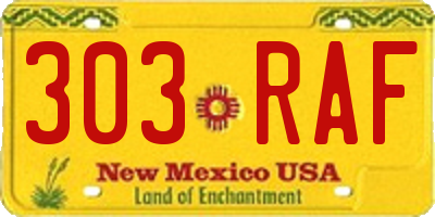 NM license plate 303RAF