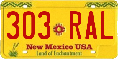 NM license plate 303RAL
