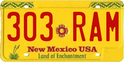 NM license plate 303RAM