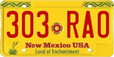 NM license plate 303RAO