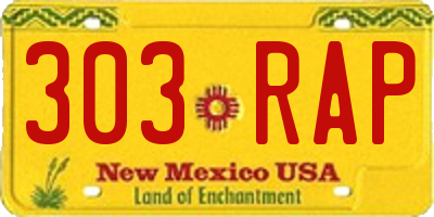 NM license plate 303RAP