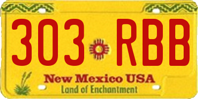 NM license plate 303RBB