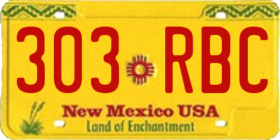 NM license plate 303RBC