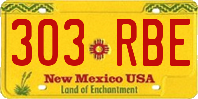 NM license plate 303RBE
