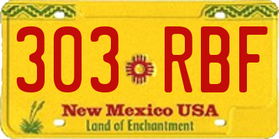 NM license plate 303RBF
