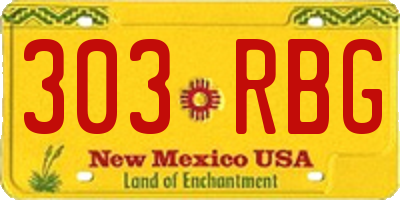 NM license plate 303RBG