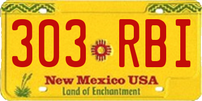 NM license plate 303RBI