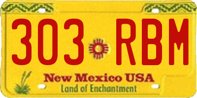NM license plate 303RBM