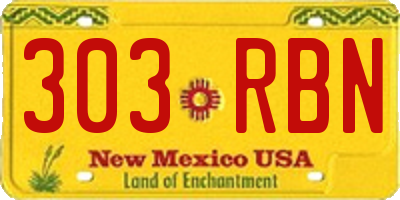 NM license plate 303RBN