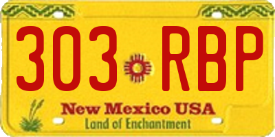 NM license plate 303RBP