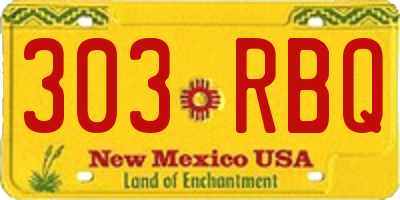 NM license plate 303RBQ