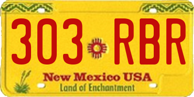NM license plate 303RBR