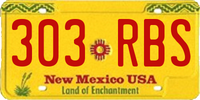 NM license plate 303RBS