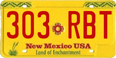 NM license plate 303RBT