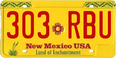 NM license plate 303RBU