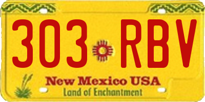 NM license plate 303RBV