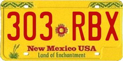 NM license plate 303RBX