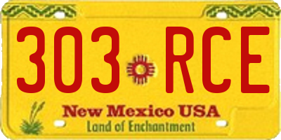 NM license plate 303RCE