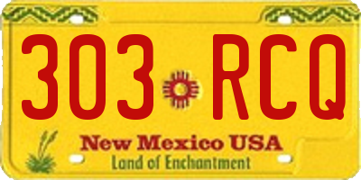 NM license plate 303RCQ