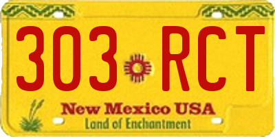 NM license plate 303RCT