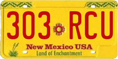 NM license plate 303RCU