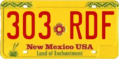 NM license plate 303RDF