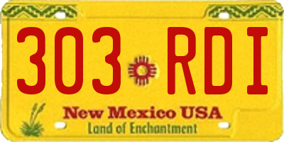 NM license plate 303RDI