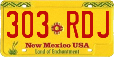 NM license plate 303RDJ