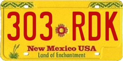 NM license plate 303RDK