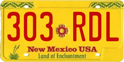 NM license plate 303RDL