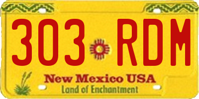 NM license plate 303RDM
