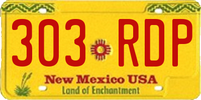 NM license plate 303RDP