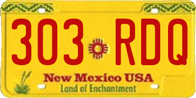 NM license plate 303RDQ