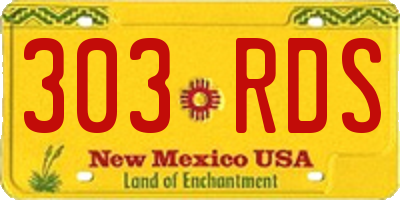 NM license plate 303RDS